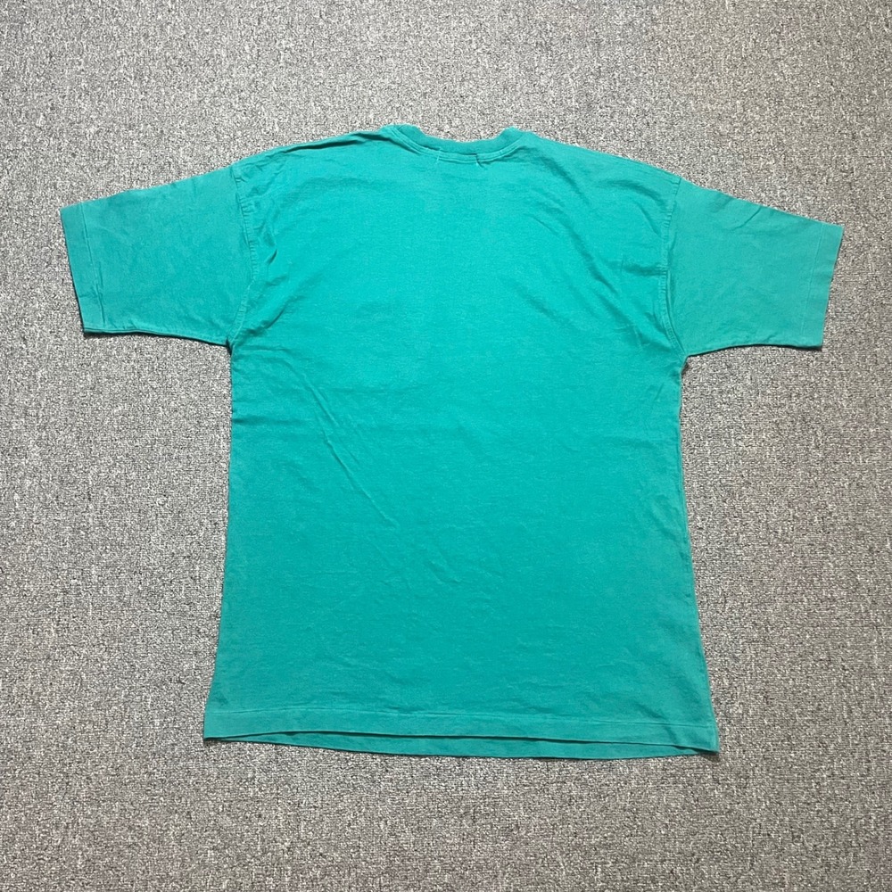 Vintage Basic Gear Pocket T-Shirt‎ XL Teal Cotton Short Sleeve 90s Single Stitch - Picture 2 of 7